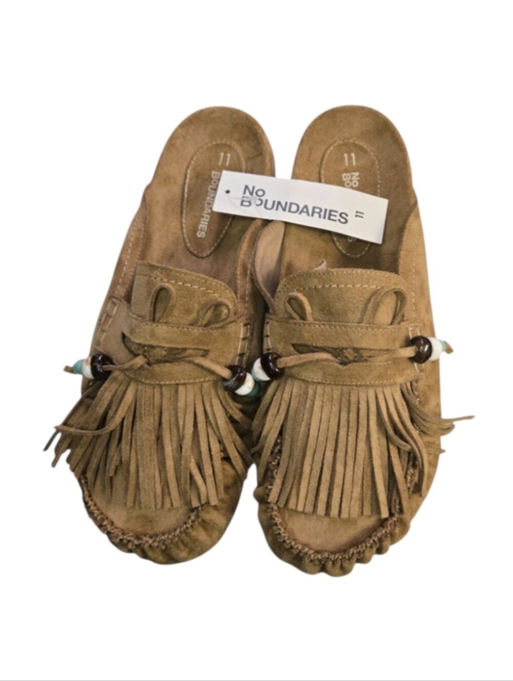 No Boundaries Women's Fringe Slip On Moccasin in Brown, Size 11 NWT!! - Picture 3 of 7
